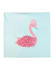 Fs Baby Κουβέρτα Διπλής Όψεως Γαλάζιο-Ροζ με Σχέδιο Φλαμίνγκο 80Χ80cm 15635