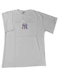 BLACK FASHION Blackfashion Unisex Άσπρη Κοντομάνικη Μπλούζα NY Yankees BL8000