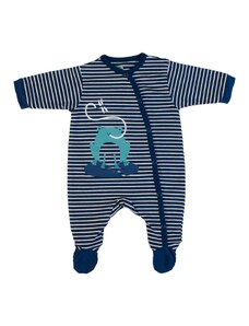 Fs Baby Ολόσωμο Φορμάκι Μακρυμάνικο Άσπρο-Μπλε Ριγέ για Αγόρι 15600