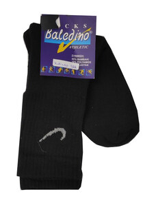 Baledino Unisex Μαύρες Ψηλές Βαμβακερές Κάλτσες 911