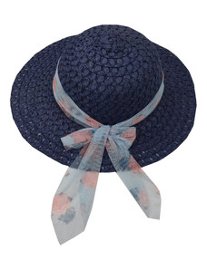 OEM Restart Καπέλο Ψάθινο για Κορίτσι Μπλε με Κορδέλα 22-746
