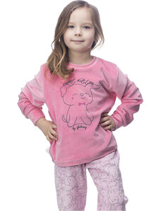 Baby Galaxy Ροζ Βελούδινες Πιτζάμες για Κορίτσια 08-22