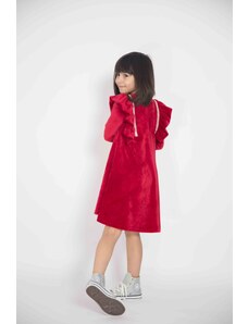 Melin Rose Κόκκινο Βελούδο Φόρεμα για Κορίτσι MRW23-1148