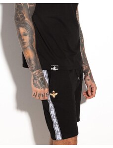 MagicBee Gold Embroidered Tape Shorts - Black