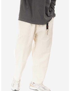 Βαμβακερό παντελόνι Gramicci Loose Tapered Pant χρώμα: μπεζ