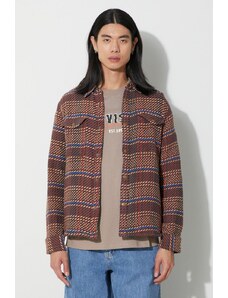 Πουκάμισο μπουφάν Corridor Corded Plaid Shirt Jacket χρώμα: καφέ, JKT0149 F3JKT0149