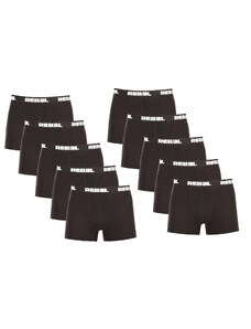 10PACK Men's Boxer Shorts Nedeto Rebel Black