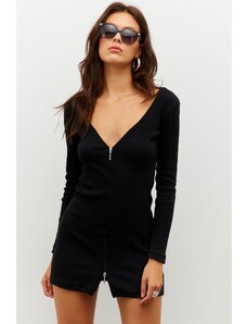 Cool &; Sexy Γυναικεία Μαύρο Φερμουάρ Camisole Μίνι Φόρεμα