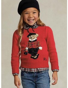 Παιδικό βαμβακερό πουλόβερ Polo Ralph Lauren χρώμα: κόκκινο