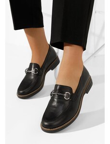 Zapatos Μοκασίνια γυναικεια δερματινα Evadne μαύρα