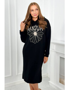 Kesi Long insulated dress with black embroidery