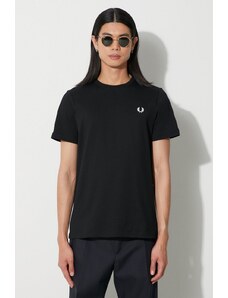 Βαμβακερό μπλουζάκι Fred Perry ανδρικό, χρώμα: μαύρο, M1600.102