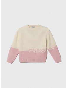 Παιδικό μάλλινο πουλόβερ Pinko Up χρώμα: ροζ