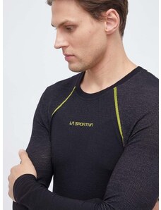 Λειτουργικό μακρυμάνικο πουκάμισο LA Sportiva Wool40 Aero χρώμα: μαύρο
