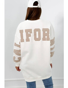 Kesi Insulated sweatshirt with California ecru inscription