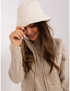 Fashionhunters Light beige bucket cap with stitching