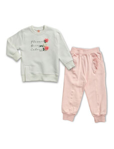 Reflex Σετ Φόρμες για Κορίτσι με Λευκό Μπλουζάκι και Απαλό ροζ Παντελόνι 74262