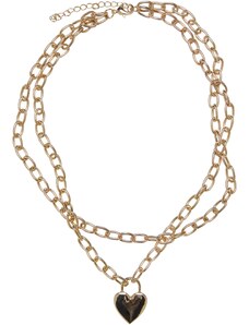 Urban Classics Accessoires Necklace with heart padlock - golden color