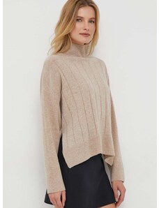Μάλλινο πουλόβερ Sisley γυναικεία, χρώμα: μπεζ