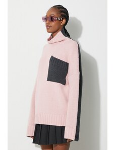 Μάλλινο πουλόβερ JW Anderson γυναικείο, χρώμα: ροζ, KW1004.YN0144 F3KW1004.YN0144