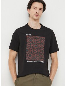 Βαμβακερό μπλουζάκι Michael Kors ανδρικά, χρώμα: μαύρο