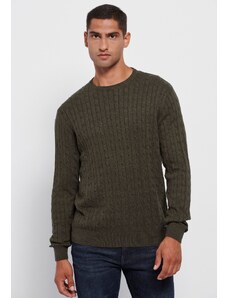 FUNKY BUDDHA Ανδρικό cable knit πουλόβερ
