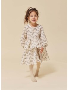 Παιδικό βαμβακερό φόρεμα Konges Sløjd χρώμα: μπεζ