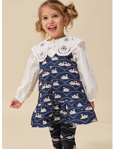 Παιδικό βαμβακερό φόρεμα Konges Sløjd χρώμα: ναυτικό μπλε