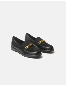 INSHOES DESIGN Basic flat loafers με μεταλλική αλυσίδα Μαύρο