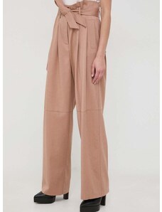 Μάλλινα παντελόνια Pinko χρώμα: μπεζ