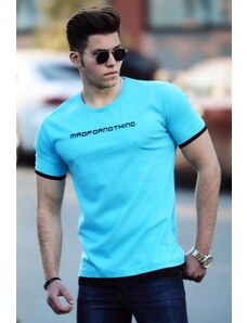 Madmext Men's Blue Printed T-Shirt 4479
