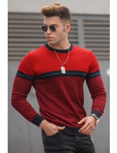 Madmext Red Stripe Detailed Men's Sweater 5148