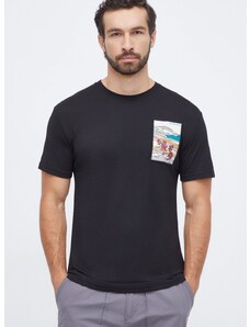 Αθλητικό μπλουζάκι Smartwool Mountain Patch Graphic χρώμα: μαύρο