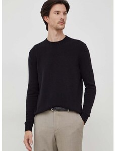 Μάλλινο πουλόβερ Sisley ανδρικά, χρώμα: μαύρο