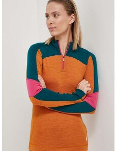 Λειτουργικό μακρυμάνικο πουκάμισο Smartwool Classic Thermal Merino χρώμα: πορτοκαλί