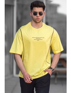 Madmext Oversized Men's Yellow T-Shirt 5234