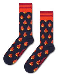 Κάλτσες Ανδρικά Happy Socks Μαύρο Flames Sock P000129