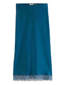 MAISON SCOTCH Φουστα Satin High Rise Midi Skirt With Lace Detail 174755 SC6662 dark teal