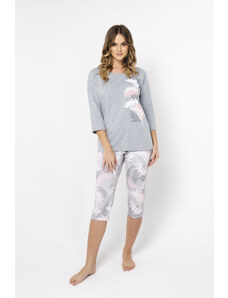 Italian Fashion Women's pyjamas Dracaena 3/4 sleeve, 3/4 legs - melange/print