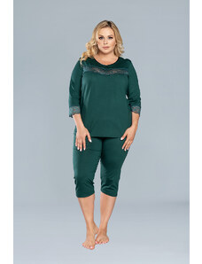 Italian Fashion Women's pyjamas Izyda 3/4 sleeve, 3/4 legs - green