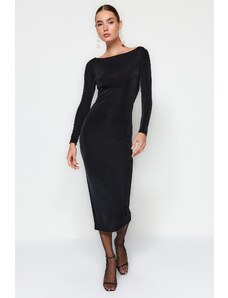 Trendyol Μαύρο Εφαρμοστό Βραδινό Φόρεμα με Αξεσουάρ