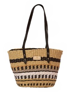 Bag to bag Ψάθινη Τσάντα ώμου CN2218 - Ασπρο/Μαύρο Ασπρο/Μαύρο