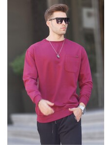Madmext Claret Red Regular Fit Basic Sweatshirt 6136