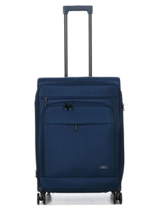 Μεσαία βαλίτσα Airtex από αδιάβροχο μπλέ ύφασμα με 4 ρόδες και αδιάρρηκτο φερμουάρ BLNL591 - 28262-03