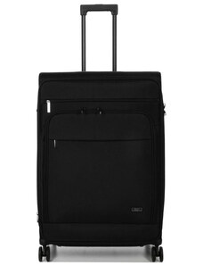 Μεγάλη βαλίτσα Airtex από αδιάβροχο μαύρο ύφασμα με 4 ρόδες και αδιάρρηκτο φερμουάρ 8ADWD93 - 28263-01