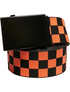 Urban Classics Accessoires Check And Solid Canvas Belt 2-Pack Black/Orange