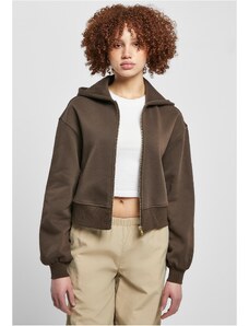 UC Ladies Women's short oversized jacket with zipper brown color