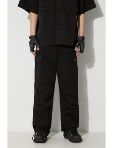 Βαμβακερό παντελόνι Heron Preston Vintage Wash Cargo Pants χρώμα: μαύρο, HMCF012F23FAB0031000 F3HMCF012F23FAB0031000
