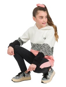 Energiers Σετ μπλούζα φούτερ με κουκούλα με μακρύ κολάν για κορίτσι - ΜΑΥΡΟ - 61025