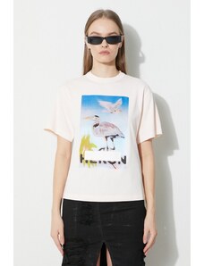 Βαμβακερό μπλουζάκι Heron Preston Censored Heron Ss Tee γυναικείο, χρώμα: ροζ, HWAA032F23JER0033037 F3HWAA032F23JER0033037